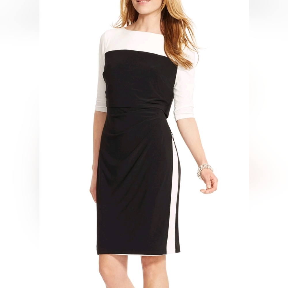 American Living Popover Ruched Stretch Jersey Dress